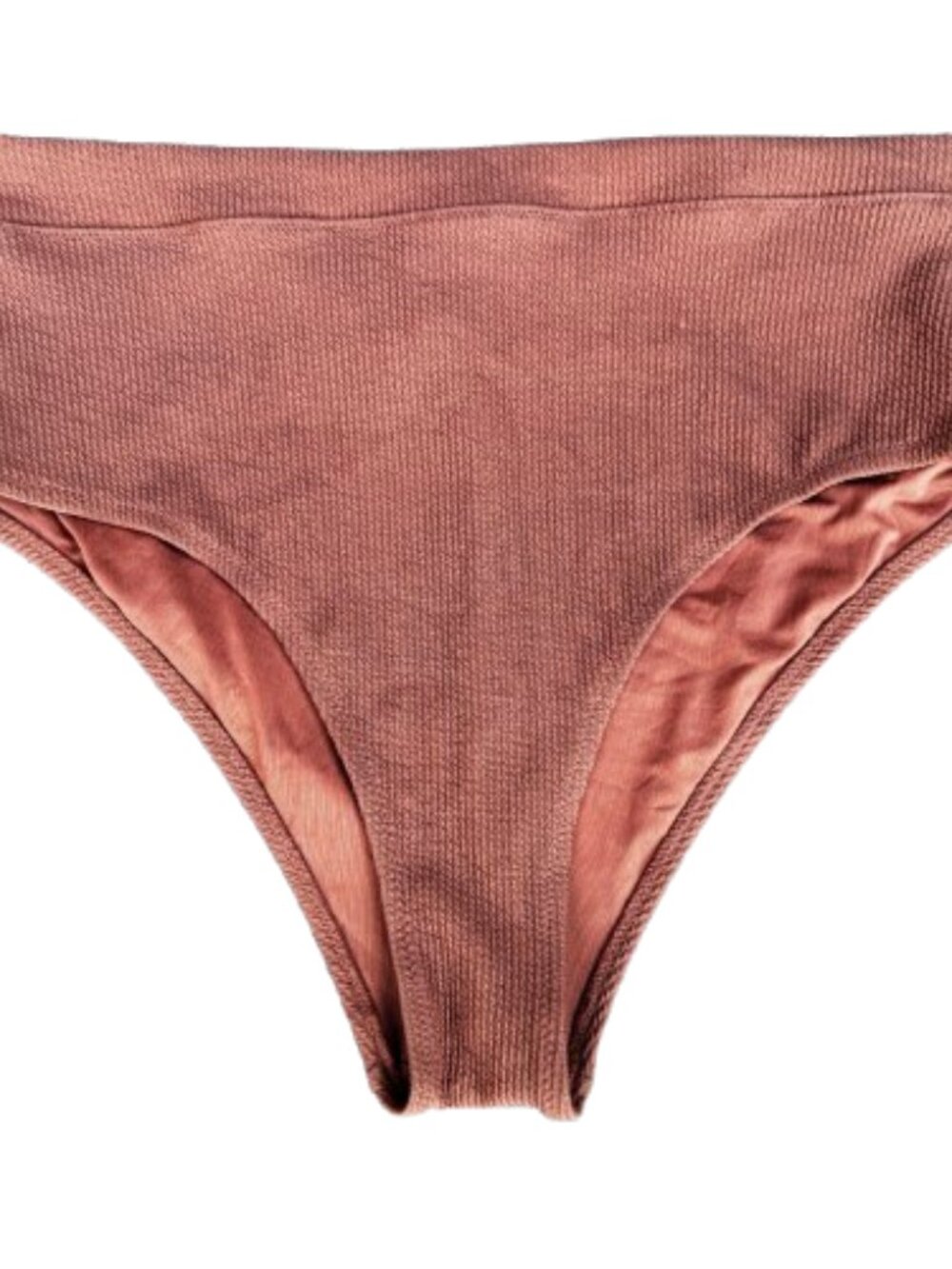 H&M Bikini Bottoms Womens Size 14 Brown High Waist Waffle Texture